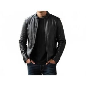 NEW LUSSO BENI arc leather jacket in black